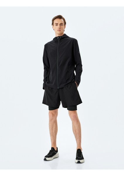 Fermuarlı Paraşüt Kumaş Kapşonlu Spor Ceket fiyatları