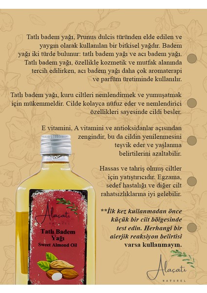 Tatlı Badem Yağı 200 ml