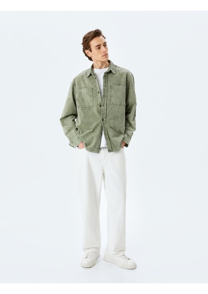 Düğmeli Pamuklu Uzun Kollu Gömlek Ceket fiyatları