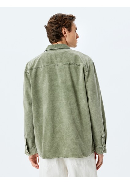 Düğmeli Pamuklu Uzun Kollu Gömlek Ceket fırsatları