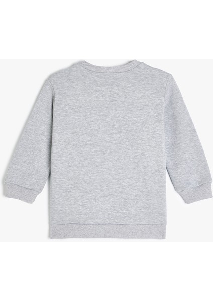 Araba Baskılı Bisiklet Yaka Uzun Kollu Sweatshirt fiyatları