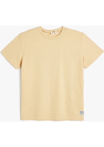 Pamuklu Kısa Kollu Bisiklet Yaka Oversize Basic Tişört