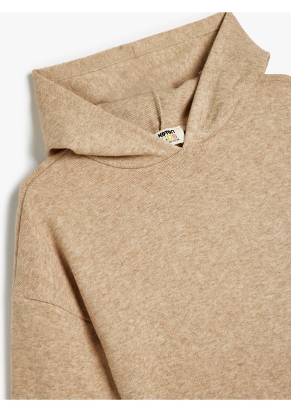 Viskon Karışımlı Kapşonlu Uzun Kollu Sweatshirt modelleri