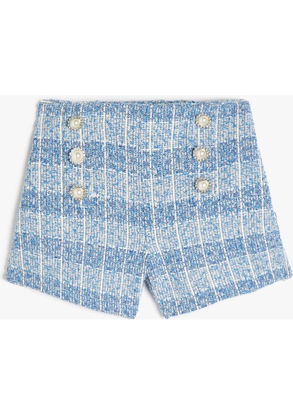 Düğme Detaylı Tüvit Şort