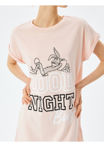 Lisanslı Bugs Bunny Baskılı Kısa Kollu Pamuklu Gecelik indirimleri