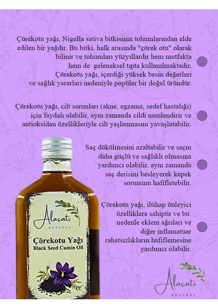 Çörekotu Yağı 200 ml