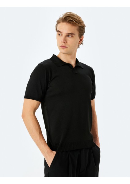 Slim Fit Polo Yaka Kısa Kollu Triko Kazak modelleri