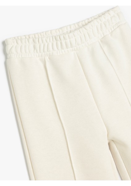 Beli Lastikli Nervürlü Jogger Eşofman Altı