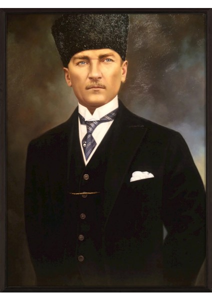 Statik Tutunma Özellikli Tablo - Poster Atatürk (Model- 1) 88 cm x 118 cm 11