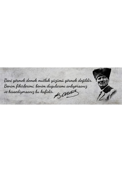 Statik Tutunma Özellikli Tablo - Poster Atatürk (Model- 15) 30 cm x 100 cm 11
