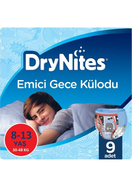 Emici Gece Külodu/külot Bez Erkek 8-13 Yaş 30-48KG Large 45ADET 5pk*9 Alt Islatmalara Karşı