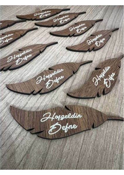 Yaprak Magnet Yeni Doğan Magnet Ahşap Magnet 10 Adet