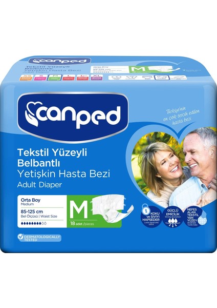 Hasta Bezi Yetişkin Bel Bantlı Tekstil Yüzey M-Orta Boy 72 (4pk*18) fiyatları
