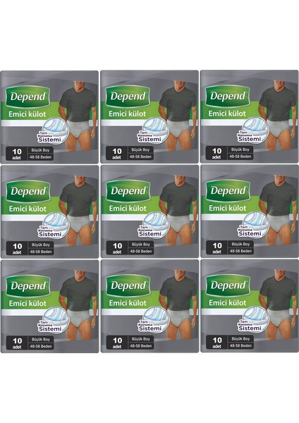 Emici Külot Hasta Bezi Large - Büyük Erkek 90 Adet (9pk*10)