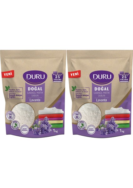 Doğal Granül Matik Sabuntozu Lavanta 2 kg 2 paket