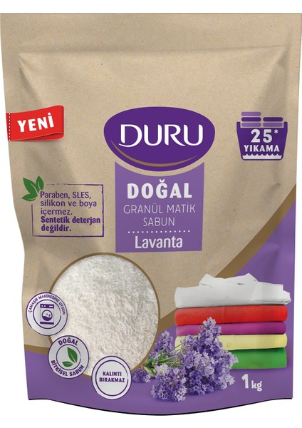 Doğal Granül Matik Sabun Tozu Lavanta 9 kg 9 paket
