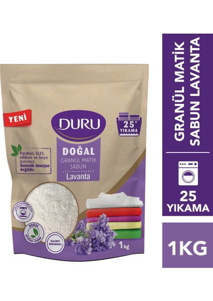 Doğal Granül Matik Sabun Tozu Lavanta 9 kg 9 paket