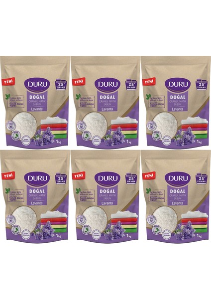 Doğal Granül Matik Sabun Tozu Lavanta 6 kg 6 paket