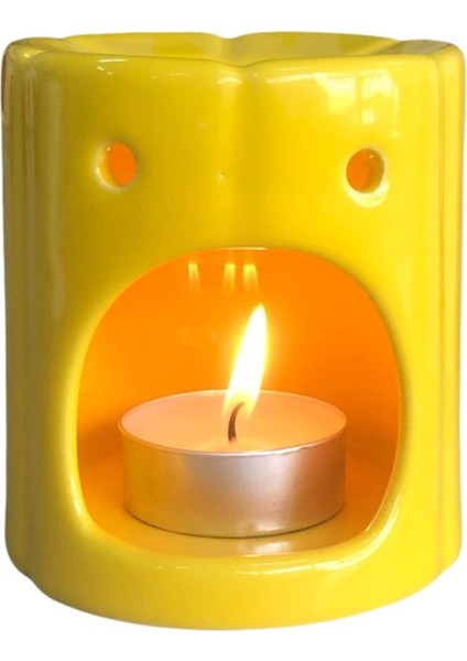 Seramik Sarı Çiçek Model Buhurdanlık