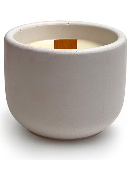 Cinnamon Frost 130G Soya Mumu -El Yapımı Beyaz Beton Kapta