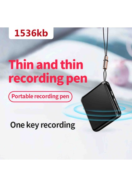 Süper Mini Ultra İnce Ses Kayıt Cihazı ve MP3 Çalar 16 gb