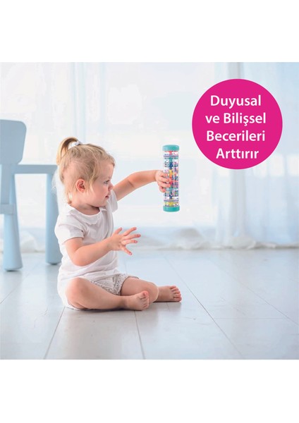 Yağmur Sesi Duyusal Çıngırak ve Tummy Time Oyuncağım, Ilk Müzik Aletim, Emekleme ve Yürüme Arkadaşım, Turkuaz 48028TK