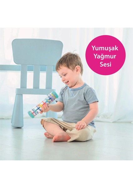 Yağmur Sesi Duyusal Çıngırak ve Tummy Time Oyuncağım, Ilk Müzik Aletim, Emekleme ve Yürüme Arkadaşım, Turkuaz 48028TK