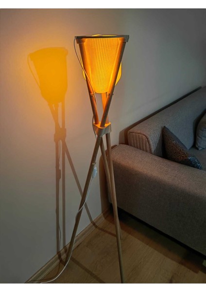 Natura Ahşap Ayaklı Modern Tripod Lambader, 3 Boyutlu Yazıcı ile Üretilen Doğa Dostu Şık Aydınlatma fiyatları