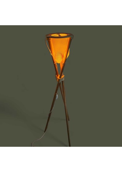 Natura Ahşap Ayaklı Modern Tripod Lambader, 3 Boyutlu Yazıcı ile Üretilen Doğa Dostu Şık Aydınlatma indirimleri
