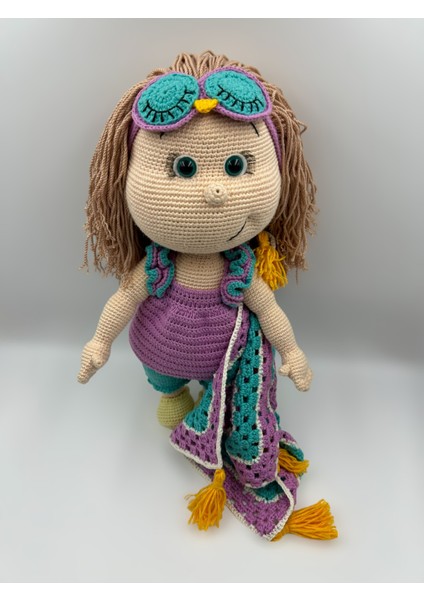 Kolları Hareketli Büyük Amigurumi Örgü Bebek