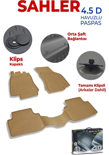 Bmw 5 Serisi F10 2013-2016 Uyumlu Sahler Araca Özel Bej 4.5d Havuzlu Oto Paspas fiyatları