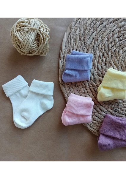 Organik Bambu Iplik Dokumalı 5'li Bebek Çorap Seti modelleri