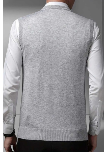 Erkek V Yaka Triko Tüylenmez Süveter Erkek Slim Fit Süveter indirimleri