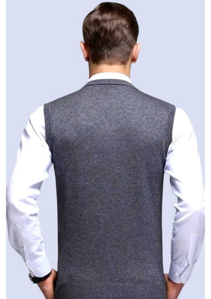 Erkek V Yaka Triko Tüylenmez Süveter Erkek Slim Fit Süveter indirimleri