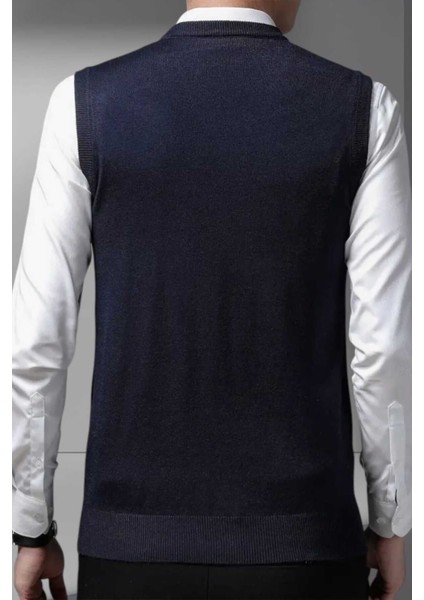 Erkek V Yaka Triko Tüylenmez Süveter Erkek Slim Fit Süveter indirimleri