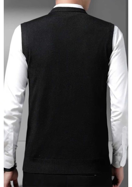 Erkek V Yaka Triko Tüylenmez Süveter Erkek Slim Fit Süveter indirimleri