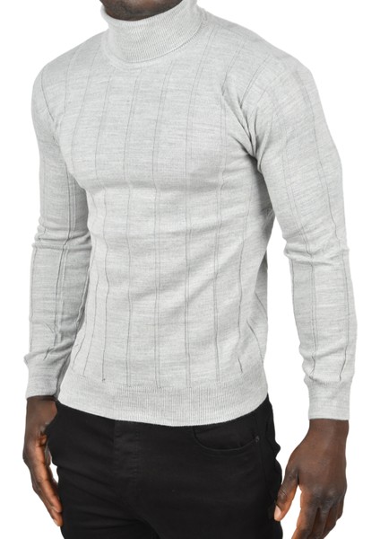 Slim Fit Likralı Tam Balıkçı Yaka Çizgili Boğazlı Kazak 2505504 fiyatları