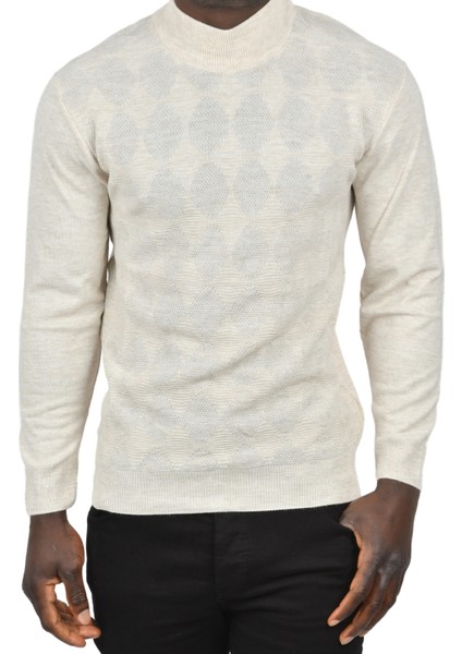 Dar Kesim Baklava Desenli Yarım Boğazlı Yaka Triko Yarım Balıkçı Yaka Kazak 2505506 fiyatları