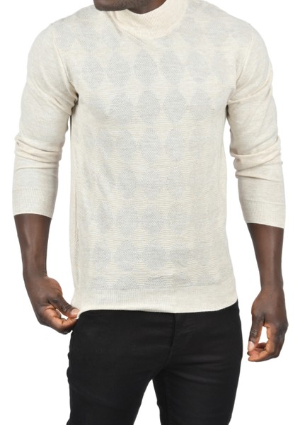 Dar Kesim Baklava Desenli Yarım Boğazlı Yaka Triko Yarım Balıkçı Yaka Kazak 2505506 fırsatları