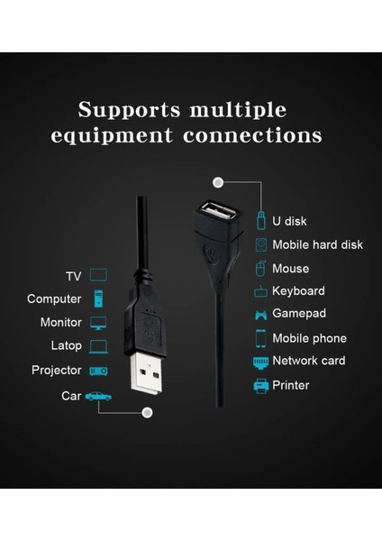 Yeni 2025 Yüksek Hız 5 mt Metre USB Uzatma Kablosu Uzatıcı Ara Kablosu Dişi Erkek Gerçek USB 2.0