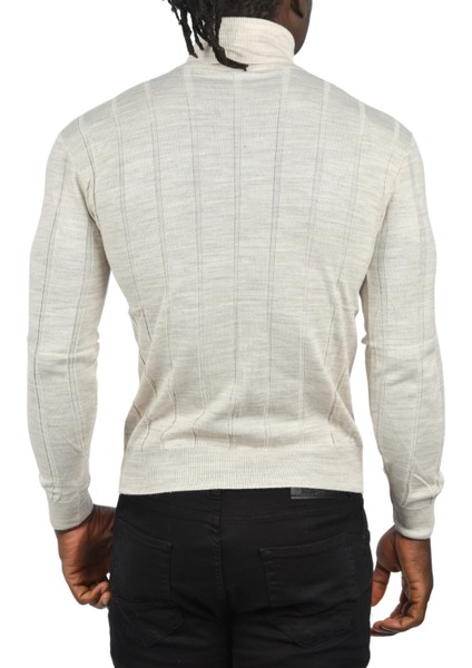 Slim Fit Likralı Tam Balıkçı Yaka Çizgili Boğazlı Kazak 2505504 indirimleri