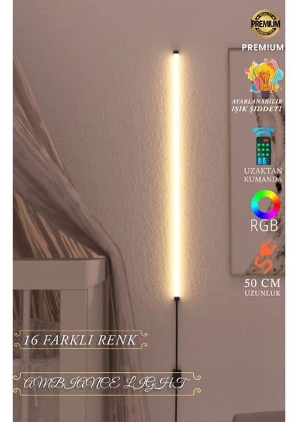 Kumandalı Full Rgb LED Aplik 50 cm