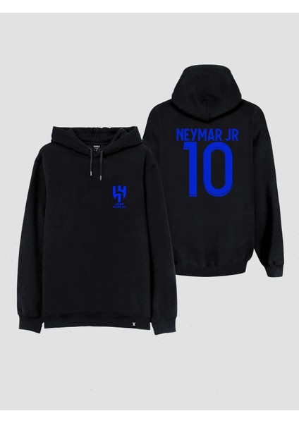 El Hilal Futbol Takımı Neymar Jr Baskılı Siyah Kapşonlu Yetişkin Çocuk Unisex Sweathsirt