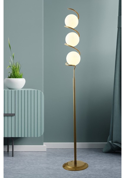 Sarmal 3 Lü Eskitme Lambader-Beyaz Camlı