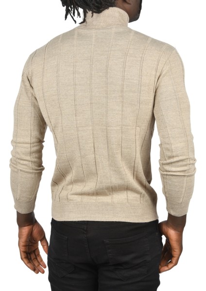 Slim Fit Likralı Tam Balıkçı Yaka Çizgili Boğazlı Kazak 2505504 indirimleri