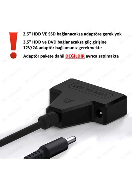 Yeni Çift USB 2.0 Sata 22 Pin 2.5 Inç Sabit Disk HDD Adaptörü Dönüştürücü Seri SSD Kablosu