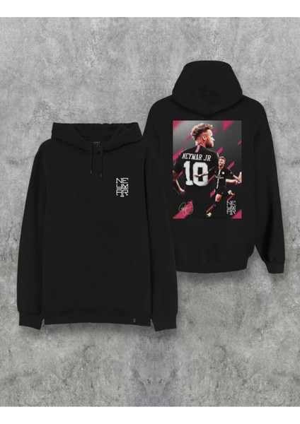 Futbolcu Neymar Özel Tasarım Baskılı Çift Taraflı Kapşonlu Unisex Sweatshirt