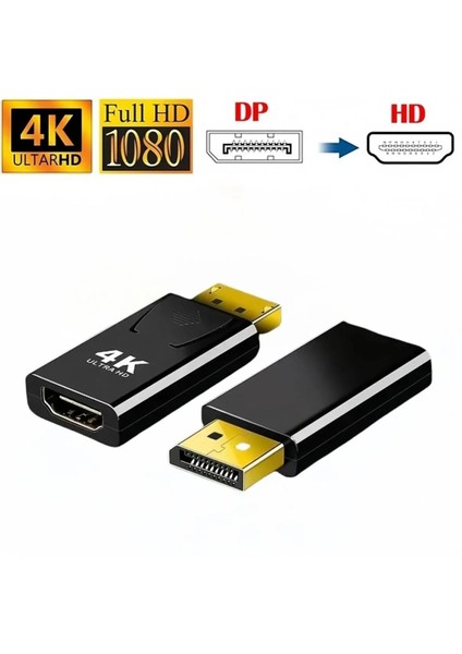 4K Full Hd Adaptör Displayport To Hdmı Adaptor Çevirici Dönüştürücü Adaptör Display Port Dönüştürücü