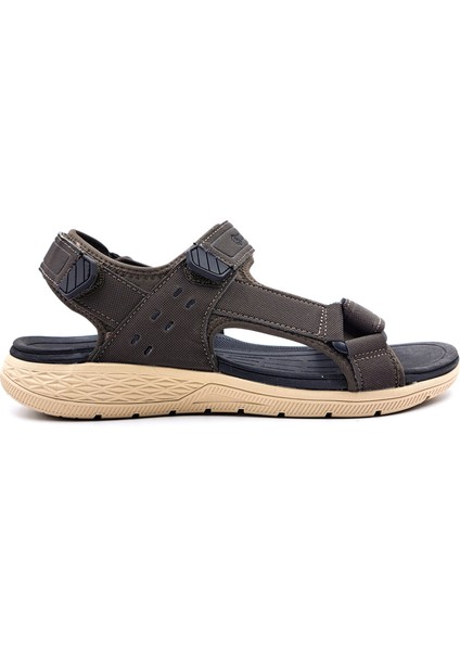 H24815 Plaj ve Günlük Cırtlı Erkek Kahverengi Spor Sandalet