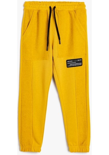 Erkek Çocuk Jogger Eşofman Altı Cepli Beli Bağlamalı Aplike Detaylı